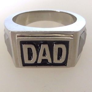 Dad-Ring-Tungsten And Stainless Steel-Hematite